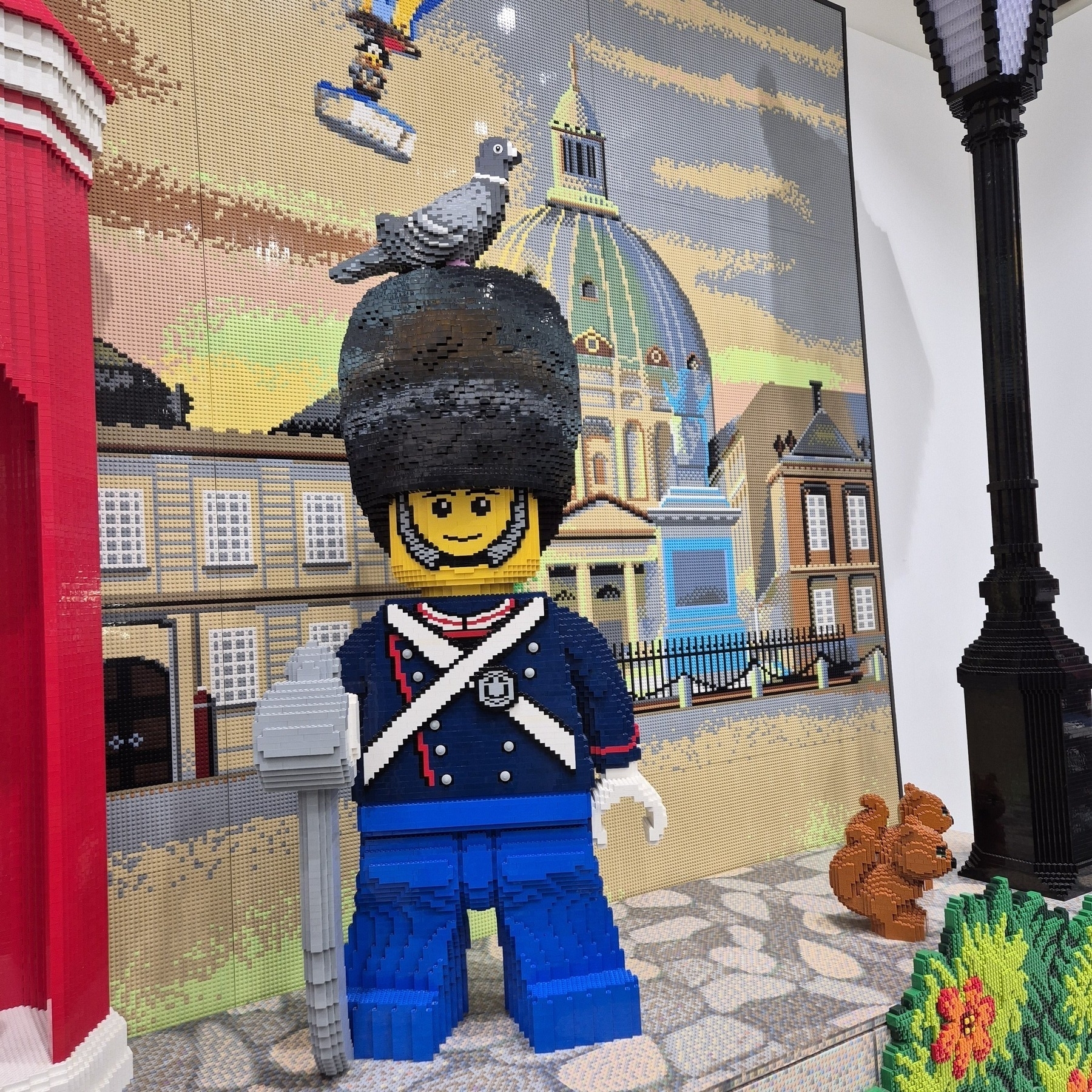 A Danish guard in the LEGO store.